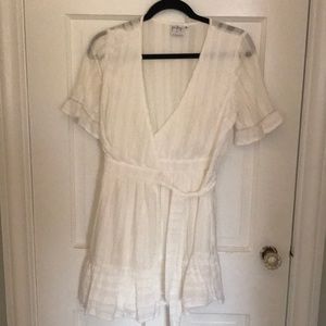 Short white wrap dress Princess Polly